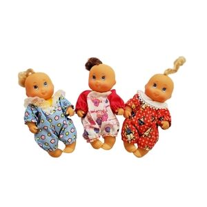 Vintage Lot of 3 Baby Doll Cititoy 1994 Bright Blue Eyes 4.5"